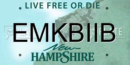 EMKBIIB New Hampshire License Plate