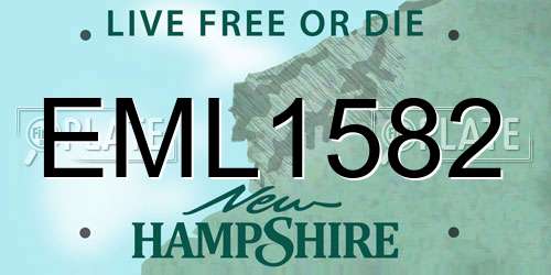 EML1582 New Hampshire License Plate