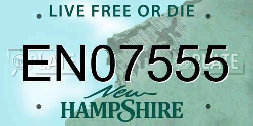 EN07555 New Hampshire License Plate