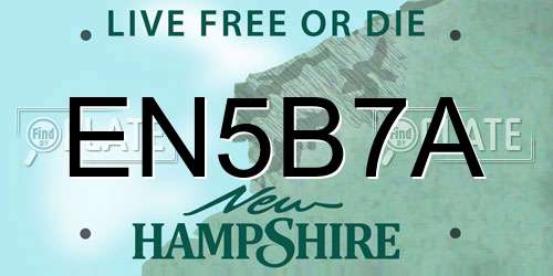 EN5B7A New Hampshire License Plate