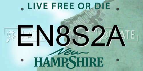 EN8S2A New Hampshire License Plate