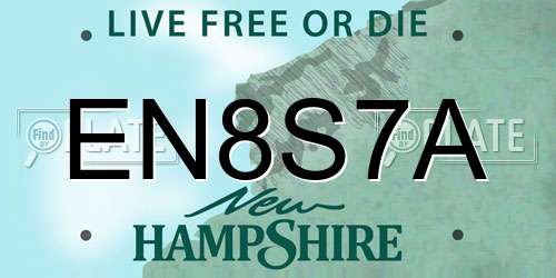 EN8S7A New Hampshire License Plate