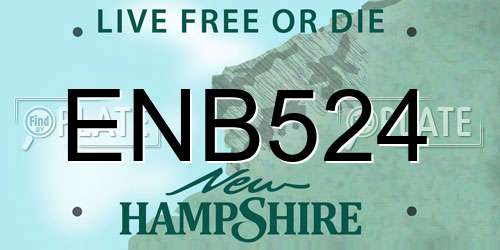 ENB524 New Hampshire License Plate