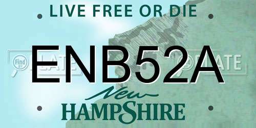 ENB52A New Hampshire License Plate