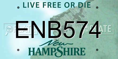 ENB574 New Hampshire License Plate