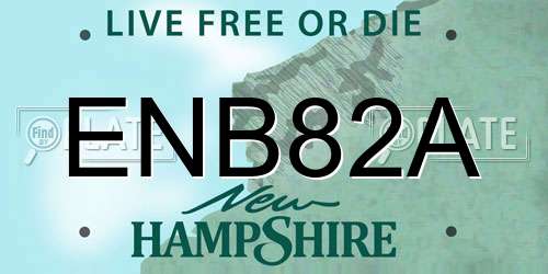 ENB82A New Hampshire License Plate