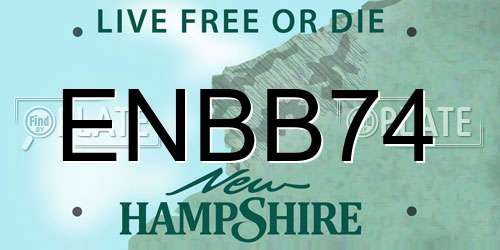 ENBB74 New Hampshire License Plate