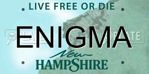 ENIGMA New Hampshire License Plate