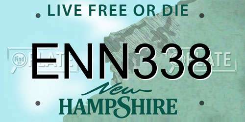 ENN338 New Hampshire License Plate