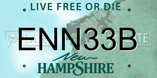 ENN33B New Hampshire License Plate