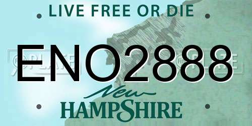 ENO2888 New Hampshire License Plate