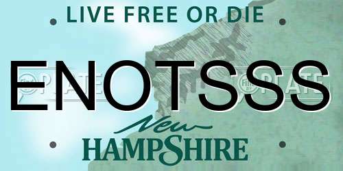 ENOTSSS New Hampshire License Plate