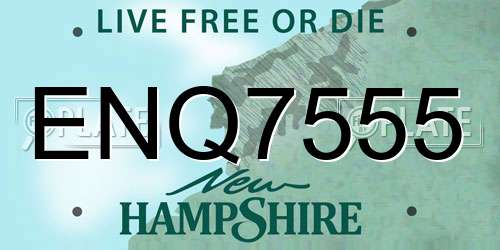 ENQ7555 New Hampshire License Plate