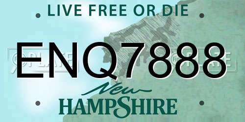 ENQ7888 New Hampshire License Plate