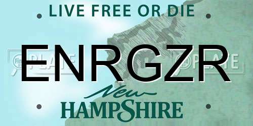 ENRGZR New Hampshire License Plate