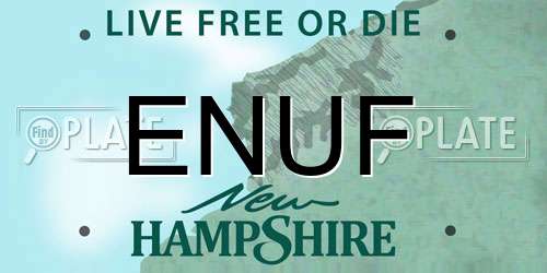 ENUF New Hampshire License Plate