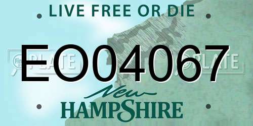 EO04067 New Hampshire License Plate