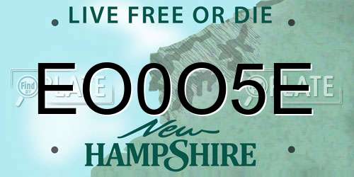 EO0O5E New Hampshire License Plate