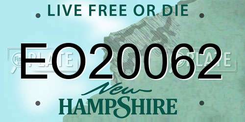 EO20062 New Hampshire License Plate
