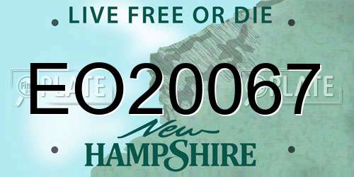 EO20067 New Hampshire License Plate