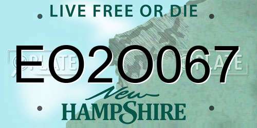 EO2O067 New Hampshire License Plate