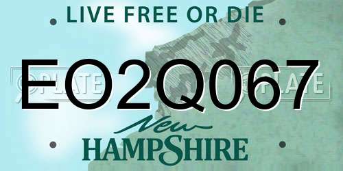 EO2Q067 New Hampshire License Plate