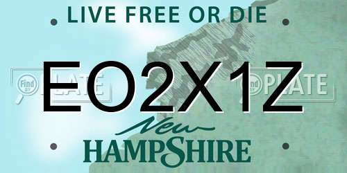 EO2X1Z New Hampshire License Plate