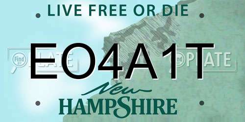 EO4A1T New Hampshire License Plate