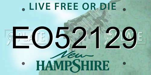 EO52129 New Hampshire License Plate