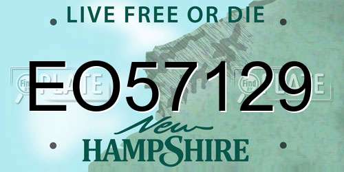 EO57129 New Hampshire License Plate