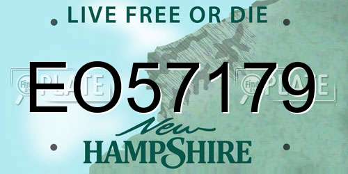 EO57179 New Hampshire License Plate