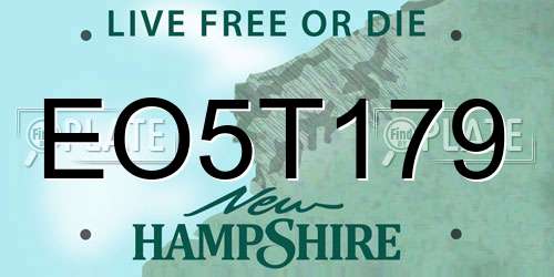 EO5T179 New Hampshire License Plate