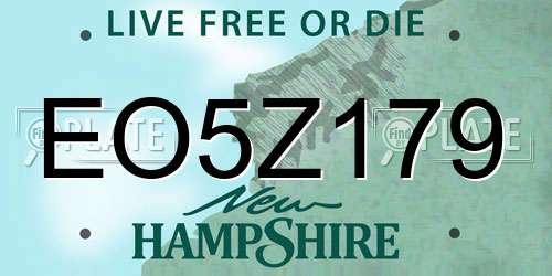 EO5Z179 New Hampshire License Plate