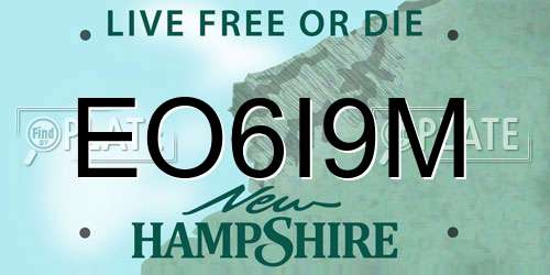 EO6I9M New Hampshire License Plate