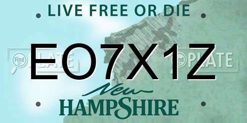 EO7X1Z New Hampshire License Plate