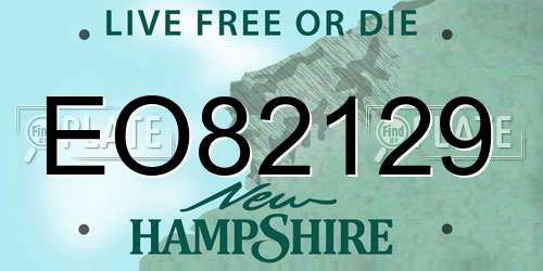 EO82129 New Hampshire License Plate