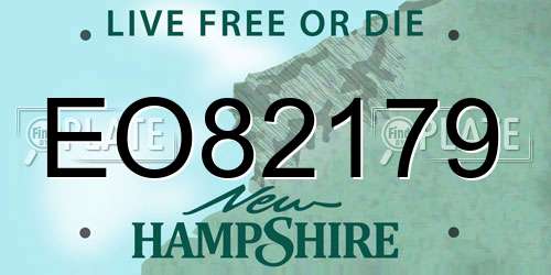 EO82179 New Hampshire License Plate