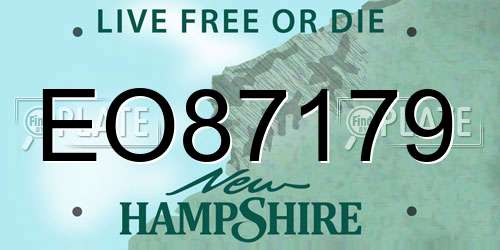 EO87179 New Hampshire License Plate