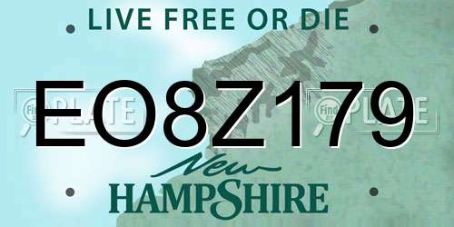 EO8Z179 New Hampshire License Plate
