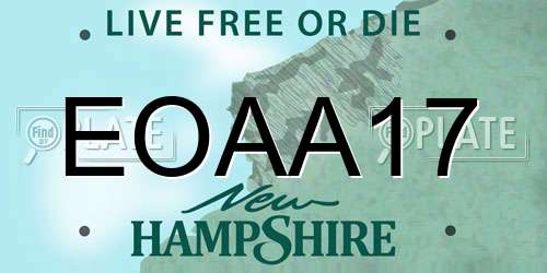 EOAA17 New Hampshire License Plate