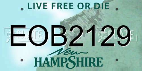 EOB2129 New Hampshire License Plate