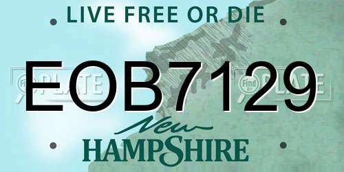 EOB7129 New Hampshire License Plate