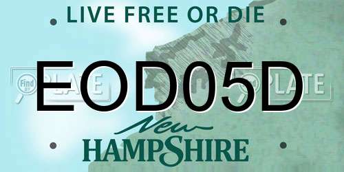 EOD05D New Hampshire License Plate