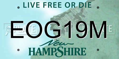 EOG19M New Hampshire License Plate