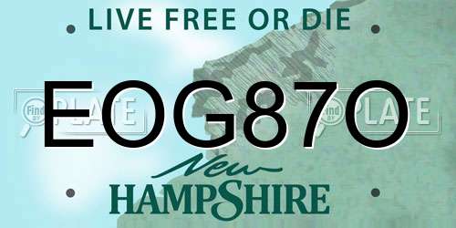 EOG87O New Hampshire License Plate