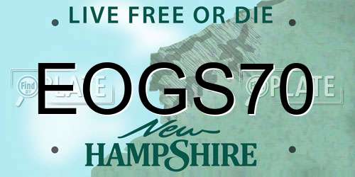 EOGS70 New Hampshire License Plate