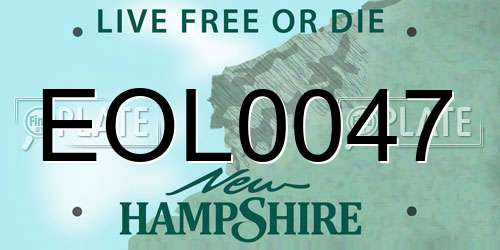 EOL0047 New Hampshire License Plate
