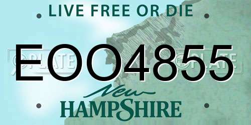 EOO4855 New Hampshire License Plate