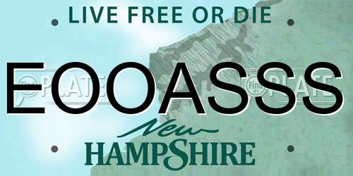 EOOASSS New Hampshire License Plate