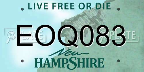 EOQ083 New Hampshire License Plate